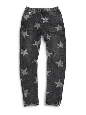 Women’s Skinny Star-Print Jeans - Black